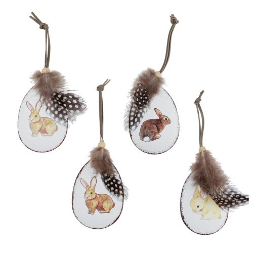 Húsvéti dekoráció függeszthető medálokhoz Húsvéti tojás nyuszikkal vintage fém 7×5cm 8db