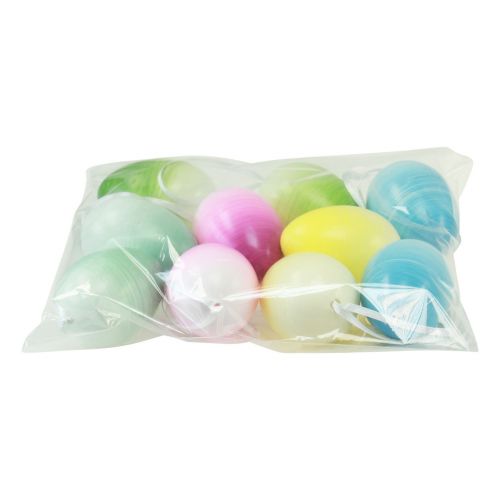 tételeket Húsvéti tojás dekoráció függesztett műanyag tojás húsvéti színes 8×12cm 10db