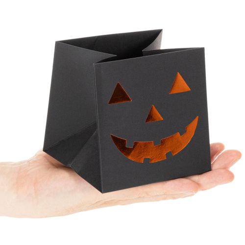 tételeket Papírzacskós tök alakú virágtartó Halloween dekoráció 10cm 6db