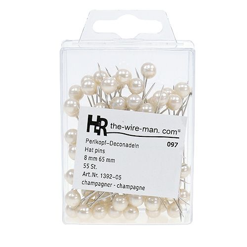 tételeket Gyöngyfejű tűk pezsgő Ø8mm L65mm 55 db