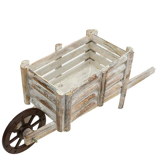 Floristik24 Vetőgép talicska fehér 58cm x 22cm x 20cm