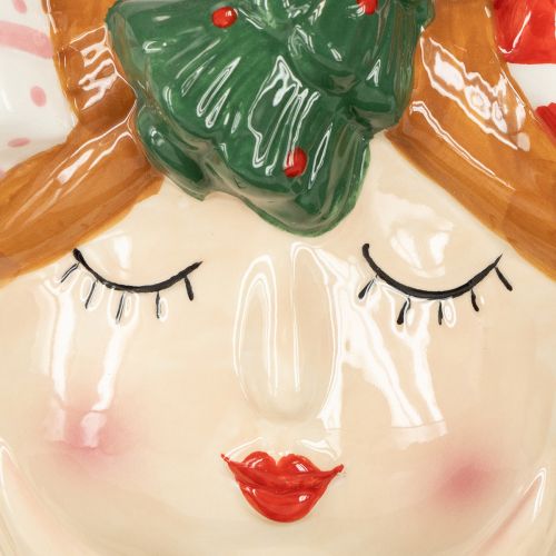 tételeket Kerámia virágtartó fejjel, lány alakú dísznövény karácsonyi virágtartó, M17cm