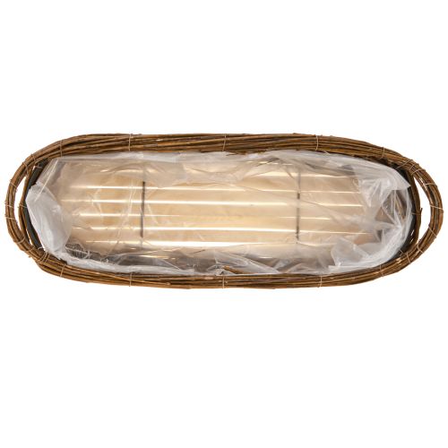 tételeket Fogantyús növénykosár, ovális barna 57/50/42cm, 3 db-os készlet