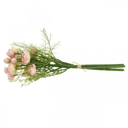Floristik24 Mesterséges Ranunculus csokor virágos dekoráció selyem virágok rózsaszín L37cm