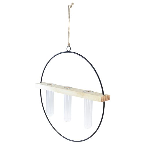 tételeket Lombikbelső díszváza, fémgyűrű, fekete, függő, modern