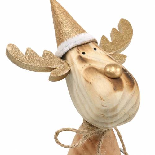 tételeket Természetes ágú rénszarvas natúr fenyővel, Golden H27cm