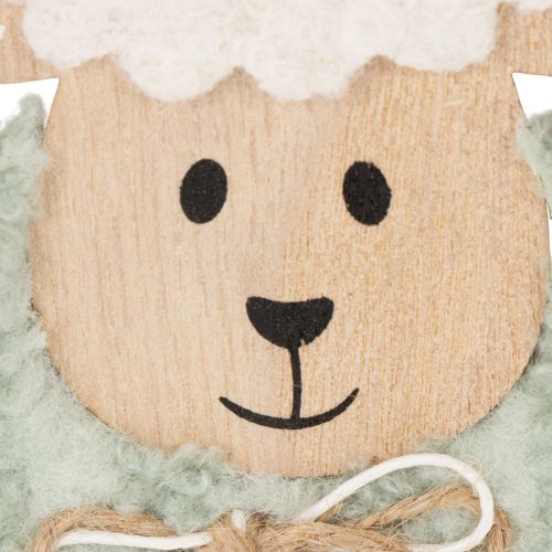 tételeket Fa bárány dekoráció, aranyos díszfigura tavaszra és húsvétra, asztaldísz, 11 cm, 6 darab