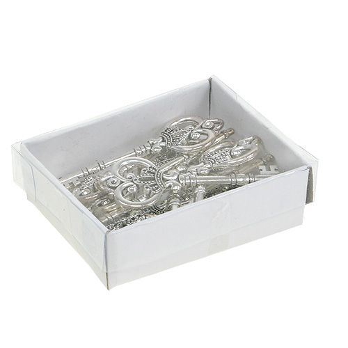 Floristik24 Díszkulcs 8,5cm ezüst 12db