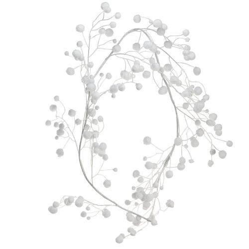 tételeket Hógolyófüzér téli dekoráció fehér csillogás L125cm