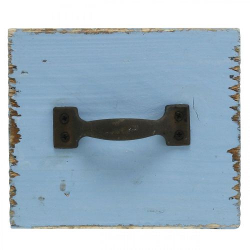 tételeket Növénydoboz fafiók világoskék kopott 12,5×12,5×10 cm