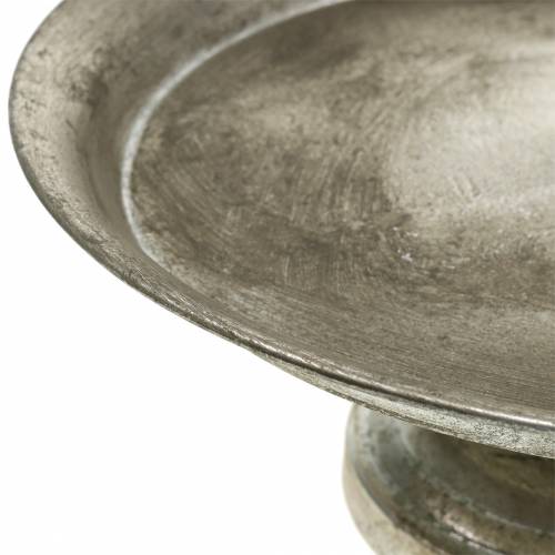 Floristik24 Tálaló tányér az alapon ezüst antik Ø31cm H14cm