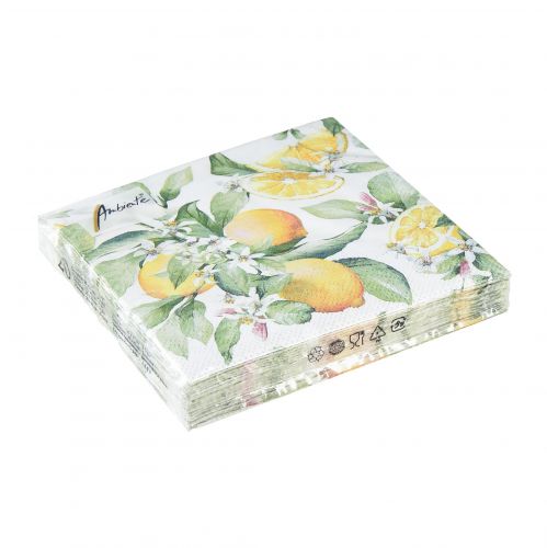 tételeket Szalvéta nyári asztaldísz citromos dekoráció 25x25cm 20db