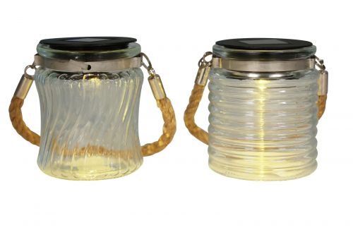 Floristik24 Napfény napelemes üveg függőlámpa erkély Ø7,5cm H9cm 4db