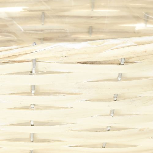 tételeket Forgácskosár fűzfa fehérre meszelt virágkosár 38×18×12cm