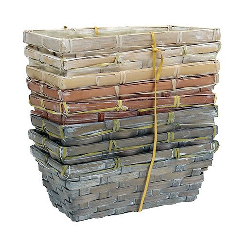 tételeket Chipkosár készlet fehér, szürke, barna 8 db 20cm x 11cm