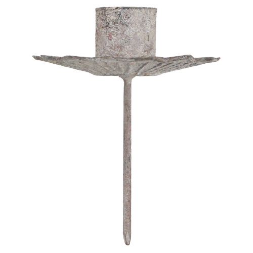 tételeket Kúpos gyertyatartó antik szürke ragasztáshoz 7×8,5cm 4db