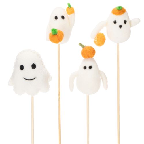 tételeket Szellemfigurák fapálcákon, Halloween dekoráció, 54 cm, 8 darab