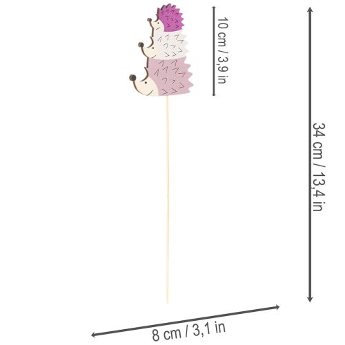 tételeket Dekoratív Kerti Karók - Színes Süni Család - 34cm, 12 Darab
