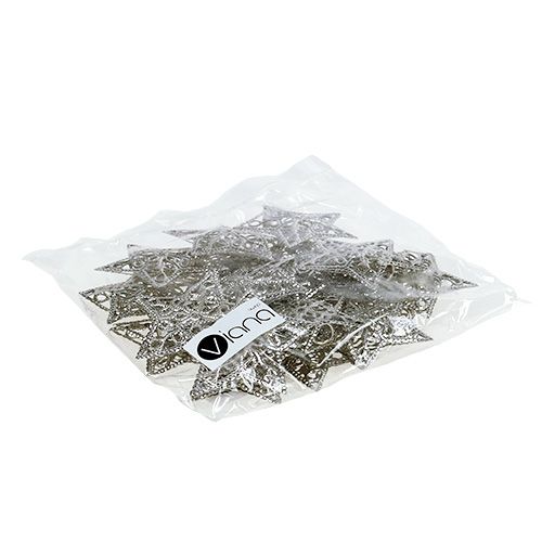 tételeket Csillag fém ezüstből 6cm 20 db