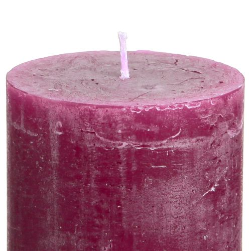tételeket Egyszínű oszlopgyertyák, lila bogyós gyümölcs, 60x80mm, 4 darab - dekoratív, hosszú égési idő, kézzel készített