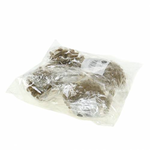 Floristik24 Dekoratív akasztókúpok bolyhos barna, arany 9 × 7 cm / 8,5 × 6 cm 4db