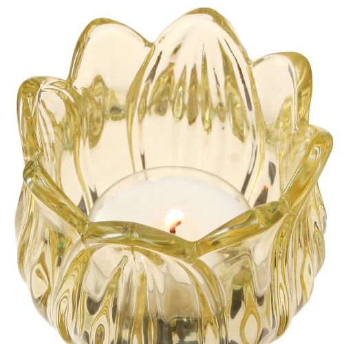 tételeket Tealight üveg virág teamécses tartó üveg 3 szín Ø7cm H16cm 3db