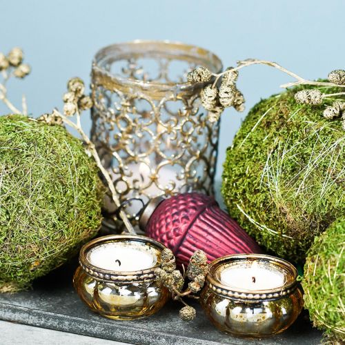 tételeket Tealight üveg pezsgő antik arany fém peremmel Ø6cm H3,5cm