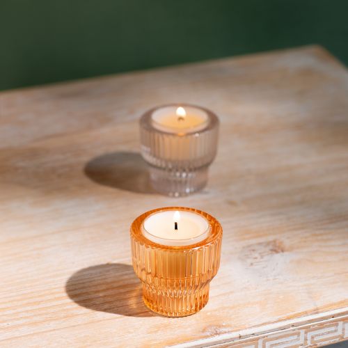 tételeket Tealight üveg teamécses tartó színezett üveg Ø5,5cm H5cm 2db