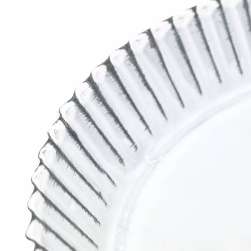 Floristik24 Díszlemezes tepsi cink fehér Ø19,5cm H2cm