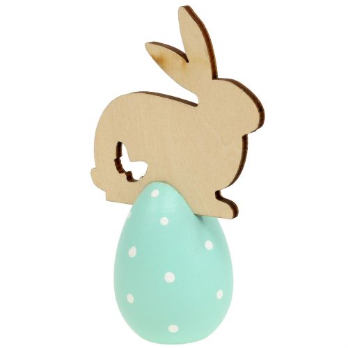 Floristik24 Asztali dekoráció Húsvéti tojás nyuszival 9cm - 12cm 2db