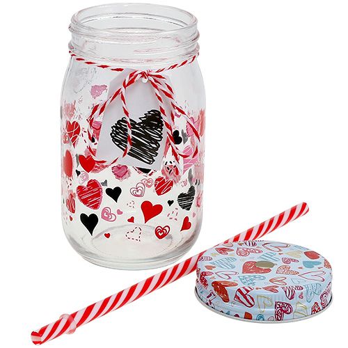 Floristik24 Ivópohár fedővel és szívószállal H13,5cm 2db