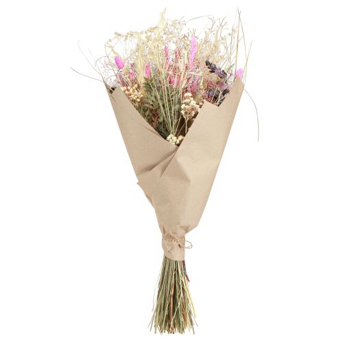 Floristik24 Szárított virágcsokor füves eukaliptusz krém rózsaszín 200g