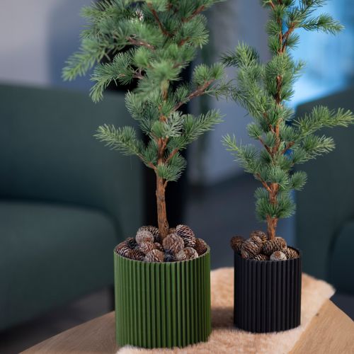 tételeket Papír virágcserép sötétzöld Ø13cm M12cm 4 db