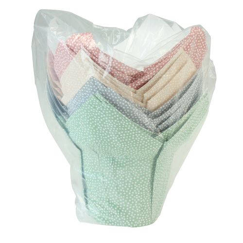 tételeket Ültetőpapír pontozott ajándékcsomagoló virágok Ø9cm H16cm 8 db