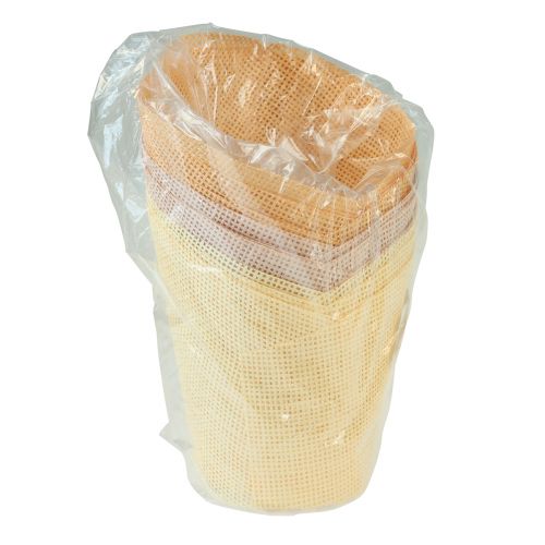 tételeket Ültetőpapír szőtt vanília, narancs, rózsaszín Ø9cm H18cm 9db