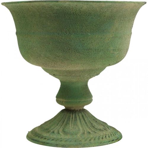 Floristik24 Vintage csésze ültető fém rusztikus növénycserép H20cm Ø20cm