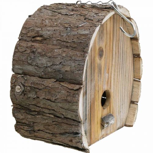 tételeket Dekoratív fészkelő doboz Madárház fából készült kerti dekoráció natúr fehér mosott H22cm sz.21cm