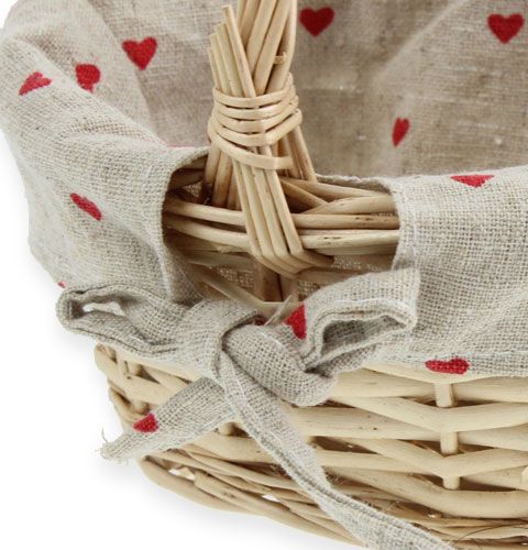 Floristik24 Fonott kosár ovális szövet betéttel 15,5 cm