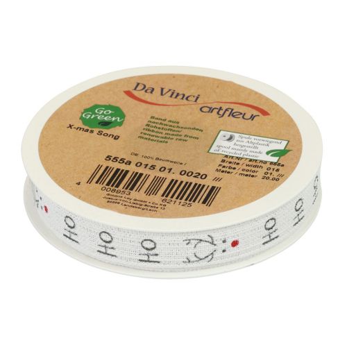 tételeket Ajándék szalag karácsonyi karácsonyi szalag Hohoho fehér 15mm 20m