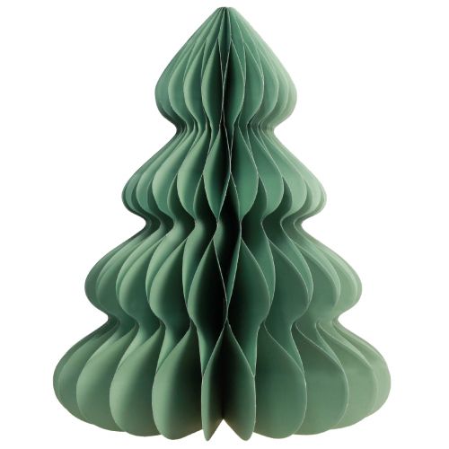 Karácsonyfa papír asztaldísz menta csillám Ø48cm H60cm