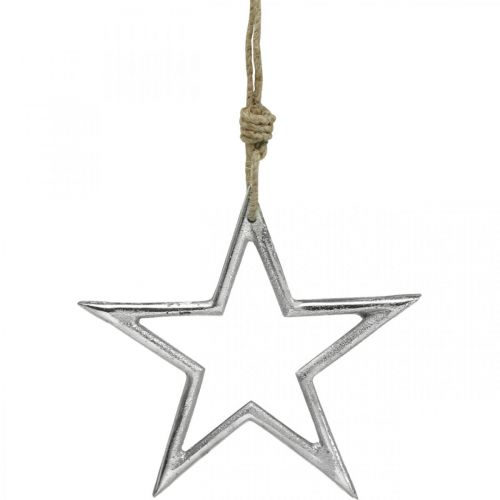 Karácsonyi dekoráció csillag, adventi dekoráció, csillag medál ezüst sz15,5cm