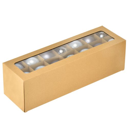 tételeket Üveg karácsonyfadíszek, 3 db-os szett – világoskék, kék, metálkék és matt, akasztóval, 6 cm, 24 darab