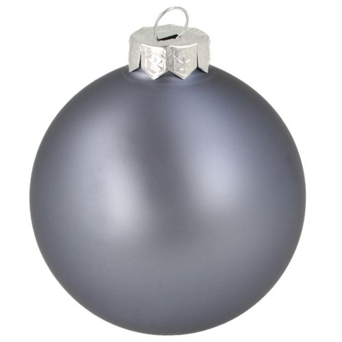 tételeket Kék/ezüst üveggömbök szett – matt és fényes, üvegdíszek téli virágdíszekhez, 7,5 cm, 12 darab