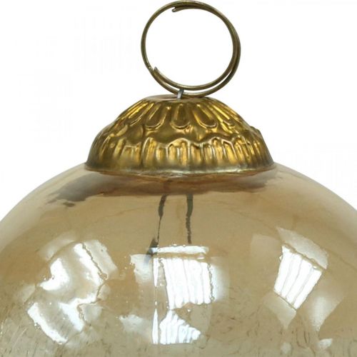 Floristik24 Karácsonyi labdák üveg Karácsonyfa golyók átlátszó, barna Ø10cm 3db