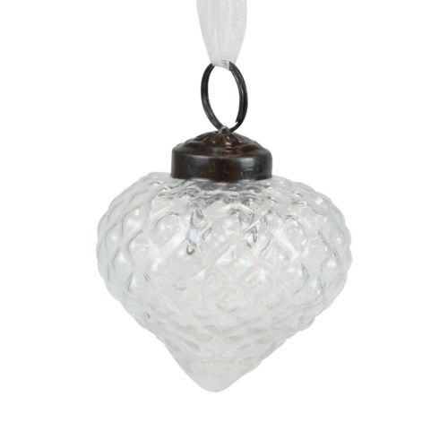 tételeket Karácsonyi díszek üveg dekoráció hagyma átlátszó gyémánt Ø5,5cm 9 db