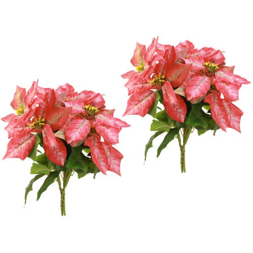 tételeket Artificial Poinsettia Red Pink L35cm 6db 2 csokor