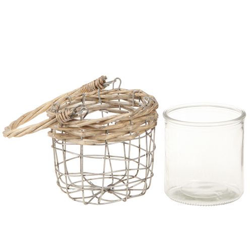 tételeket Lámpás függő dekoráció fém üvegfűz Ø13cm H12cm 2db