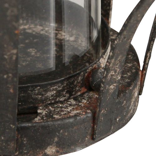 tételeket Lámpás korona barna rozsda gyertyaüveggel Ø14cm H18cm