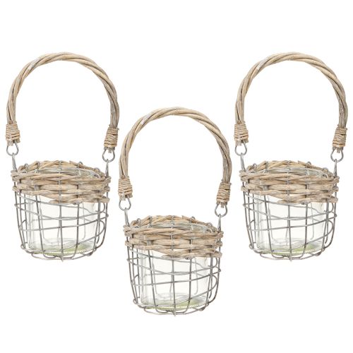 tételeket Lámpás teamécses tartó üveg fémfűz Ø10,5cm 3db