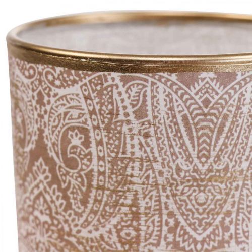 tételeket Lámpás üveg tealámpa tartó Paisley mintás Ø8cm H9cm 2db